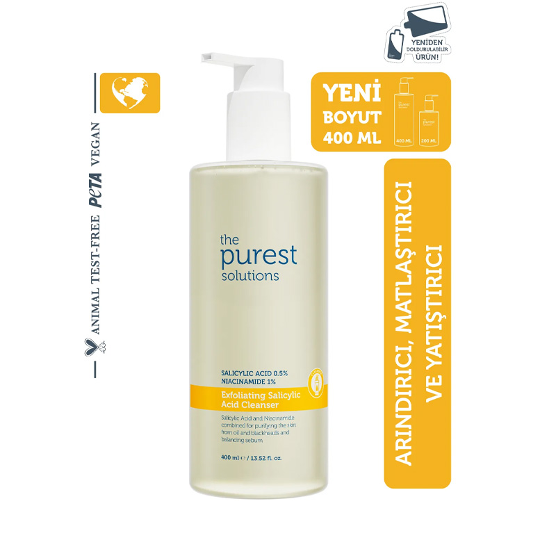 The Purest Solutions Siyah Nokta Karşıtı Yağlı Ciltler İçin Salisilik Asit Arındırıcı Temizleme Jeli 400 ml
