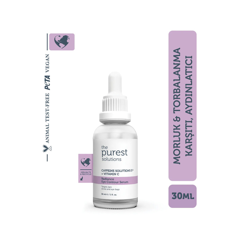 The Purest Solutions Torbalanma Karşıtı, Aydınlatıcı Kafein Göz Altı Serumu – 30 ml