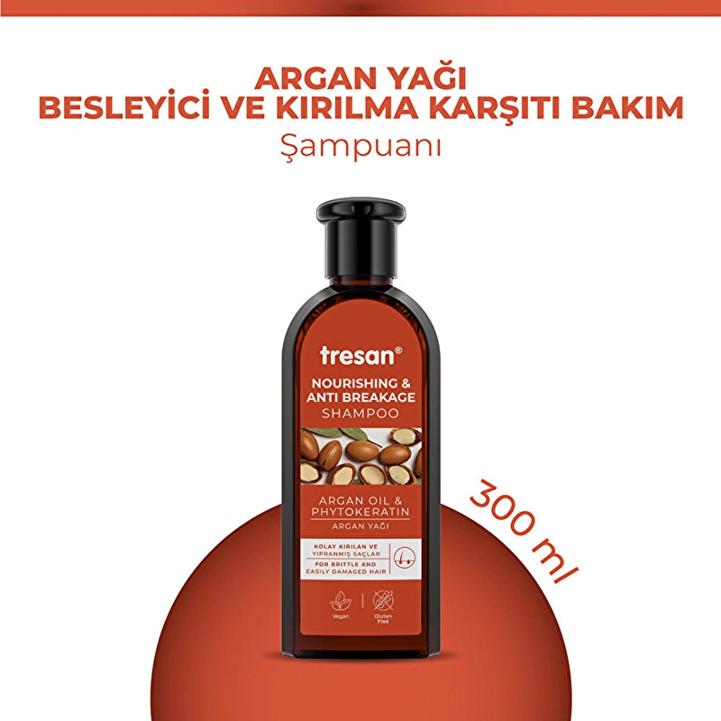 Tresan Argan Yağı & Phytokeratin Besleyici ve Kırılma Karşıtı Bakım Şampuanı 300 ml