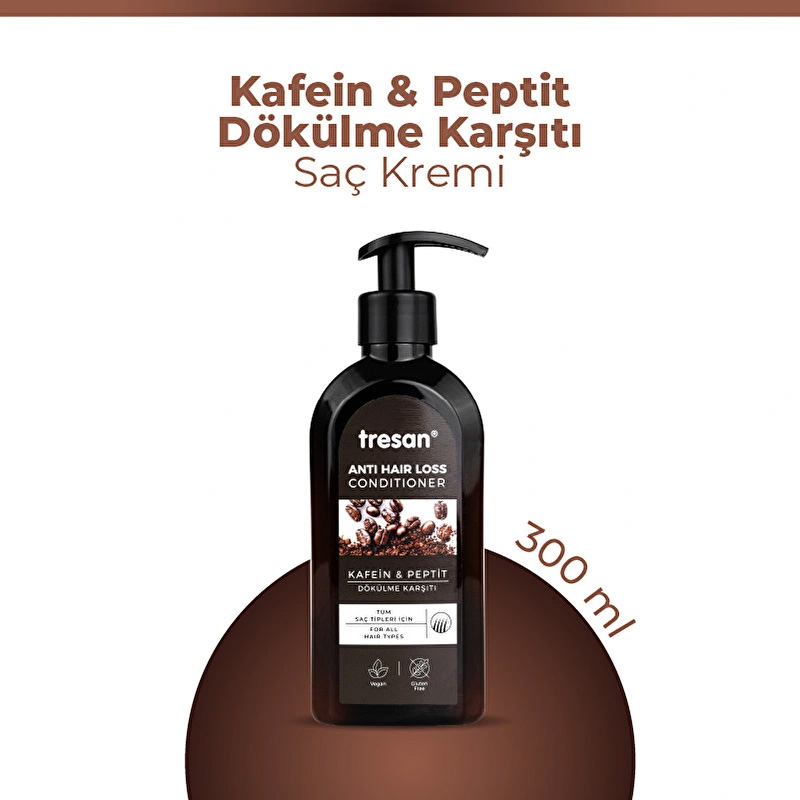 Tresan Kafein & Peptit Dökülme Karşıtı Saç Bakım Kremi 300 ml