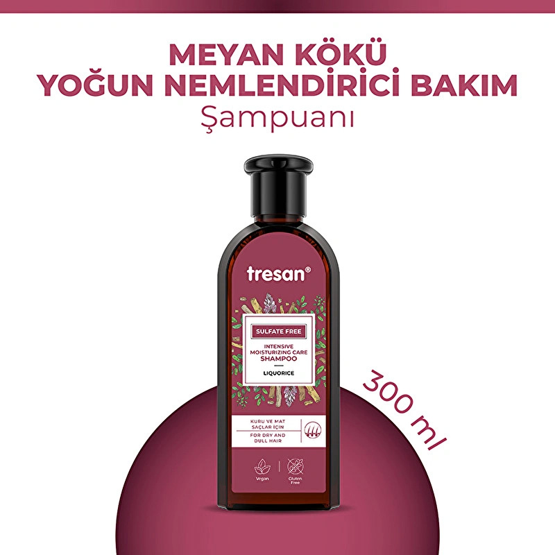 Tresan Meyan Kökü Yoğun Nemlendirici Sülfatsız Bakım Şampuanı 300 ml