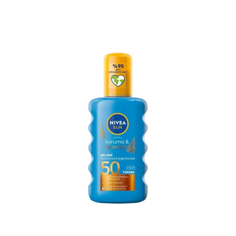 Nivea Sun SPF50 Çift Etkili Yüksek Koruma Ve Bronzluk Güneş Spreyi 200 ml