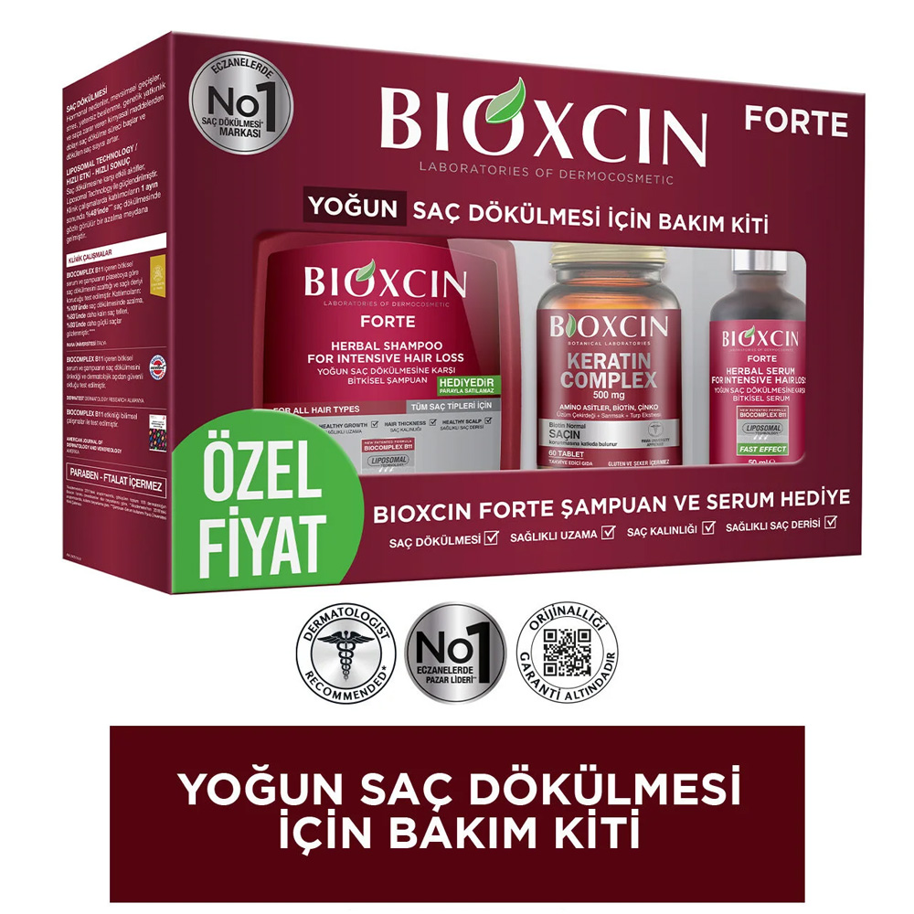 BIOXCIN Forte Yoğun Bakım Kiti (Tablet + Şampuan + Serum)